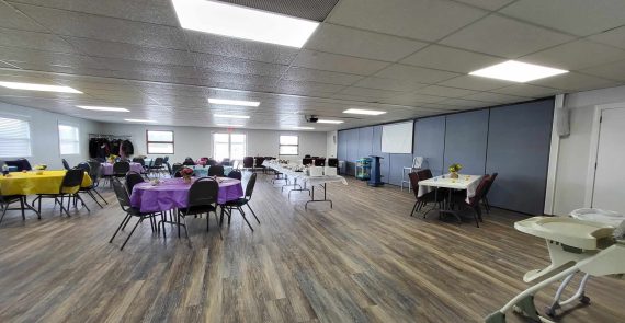 church fellowship hall renovation,flooring, painting, window trim, update, facelift, interior church project