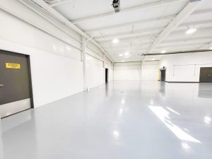 interior warehouse renovation epoxy floors painting doors
