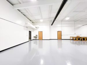 interior warehouse renovation epoxy floors painting doors