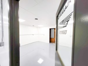 interior warehouse renovation epoxy floors painting doors