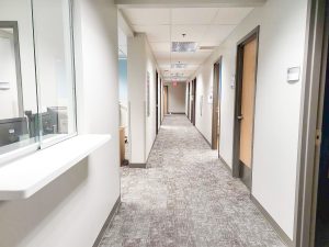 internal medicine office hallway after renovation