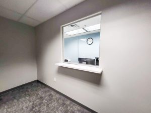 internal medicine office reception window after renovation
