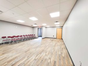 interior warehouse renovation classroom painting flooring doors trimwork
