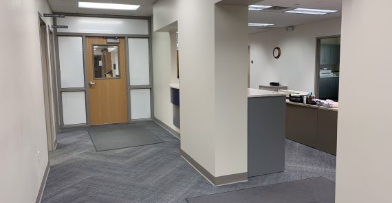 secured entry with receptionist window