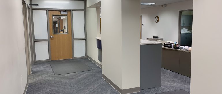 secured entry with receptionist window