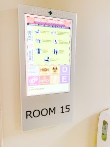 patient information screen in Emergency Department lobby renovation