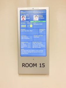 patient information screen in Emergency Department lobby renovation