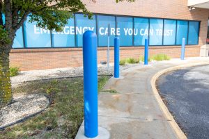 exterior bollards for Emergency Department lobby renovation